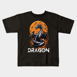 Xaden Riorson dragon flying to the moon Kids T-Shirt